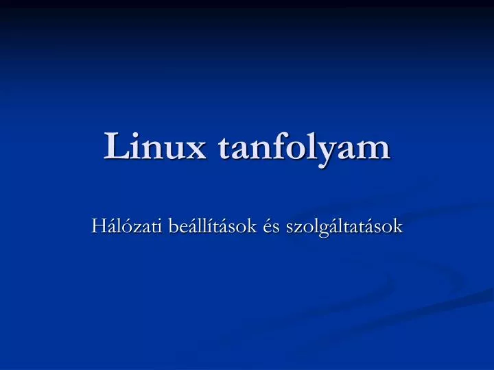 linux tanfolyam