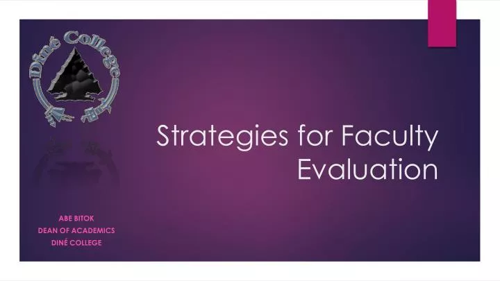 strategies for faculty evaluation