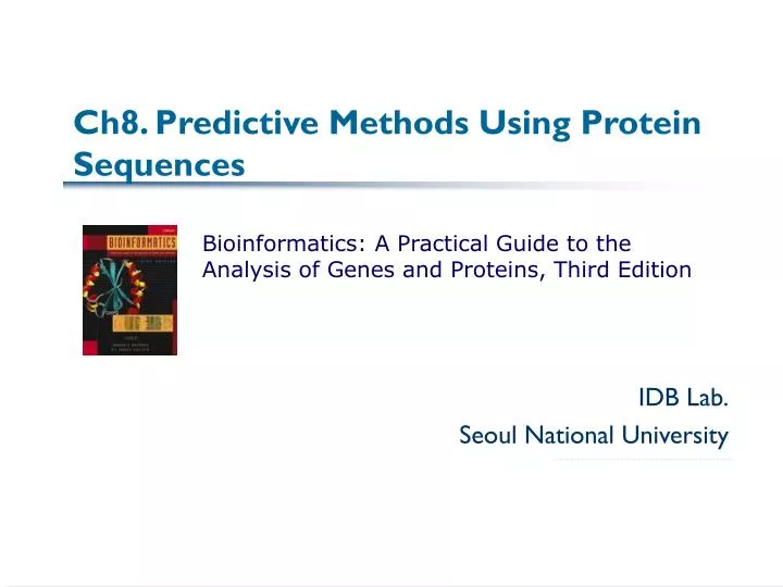 ch8 predictive methods using protein sequences