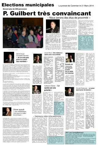 Elections municipales La presse de Carentan le 21 Mars 2014