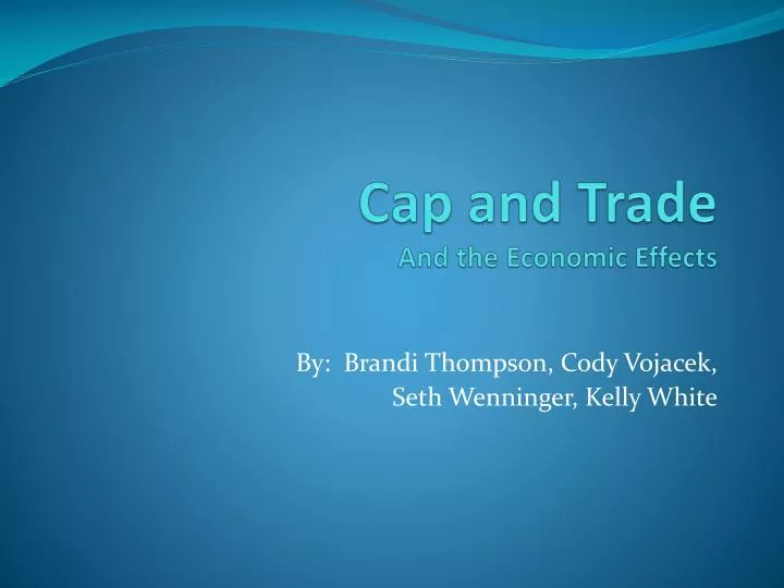 cap and trade and the economic effects