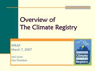 Overview of The Climate Registry