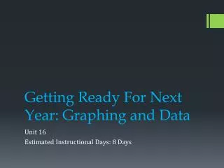 Getting Ready For Next Year: Graphing and Data
