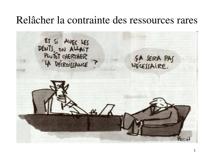 rel cher la contrainte des ressources rares