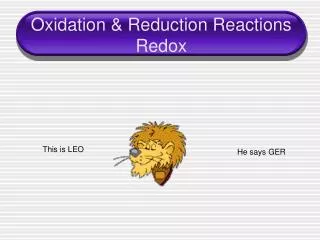 Oxidation &amp; Reduction Reactions Redox