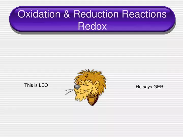 oxidation reduction reactions redox