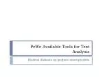 PeWe Available Tools for Text Analysis - slide 1