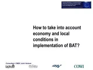 How to take into account economy and local conditions in implementation of BAT?