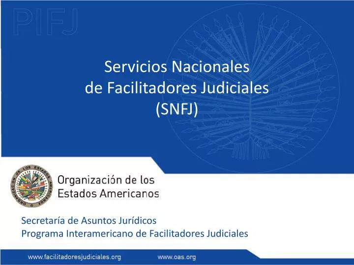 servicios nacionales de facilitadores judiciales snfj