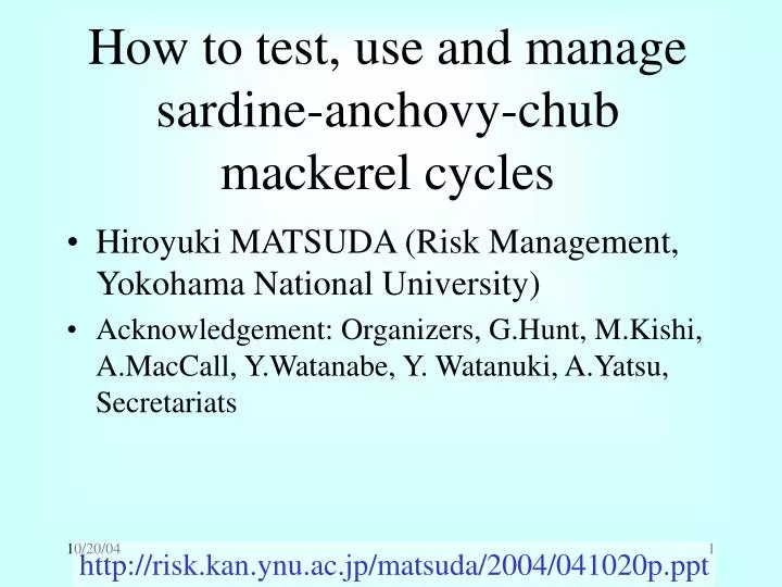 how to test use and manage sardine anchovy chub mackerel cycles