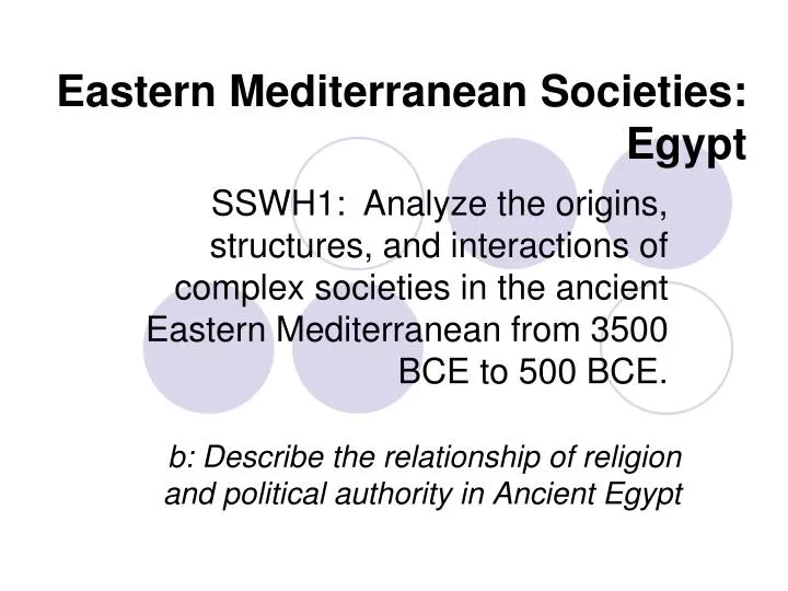 eastern mediterranean societies egypt