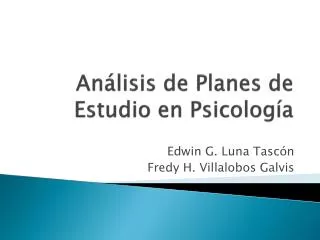 Análisis de Planes de Estudio en Psicología