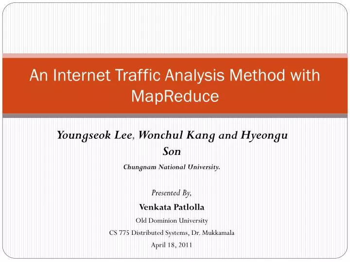 an internet traffic analysis method with mapreduce