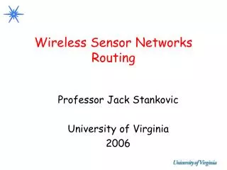 Wireless Sensor Networks Routing