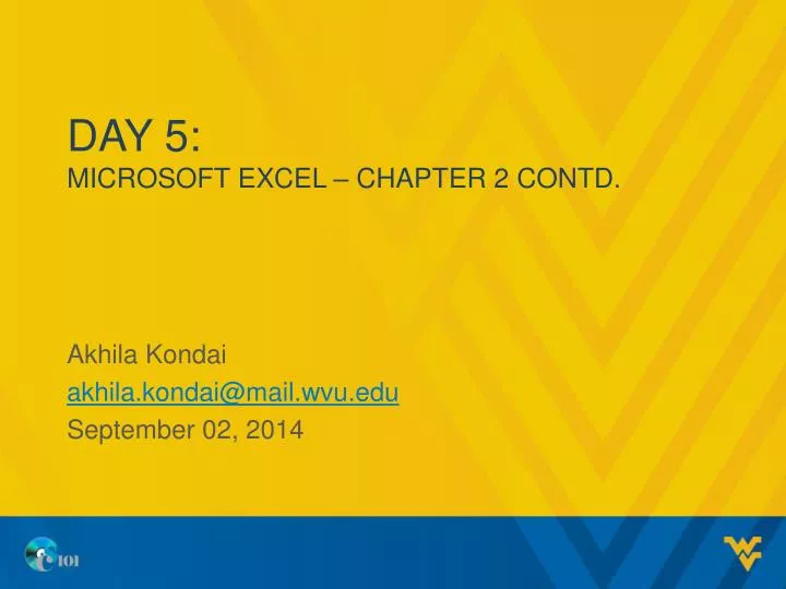 day 5 microsoft excel chapter 2 contd