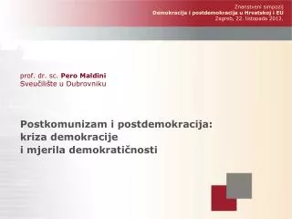 prof. dr. sc. Pero Maldini Sveučilište u Dubrovniku
