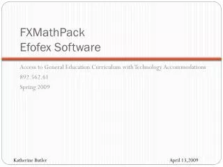 FXMathPack Efofex Software