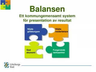 Balansen Ett kommungemensamt system för presentation av resultat