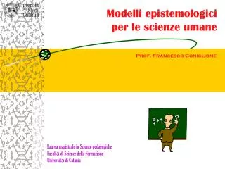 Modelli epistemologici per le scienze umane