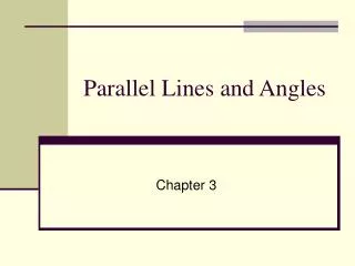 Parallel Lines and Angles
