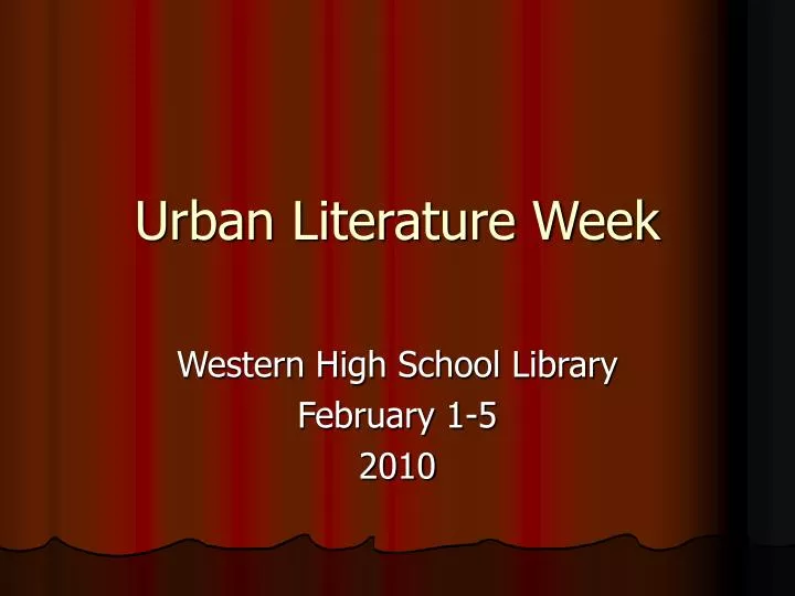 urban literature week