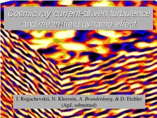 Cosmic ray current-driven turbulence and mean-field dynamo effect