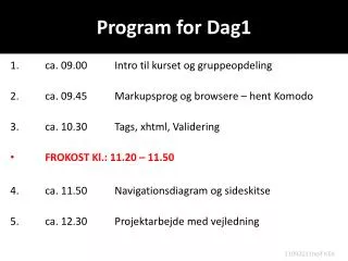 Program for Dag1