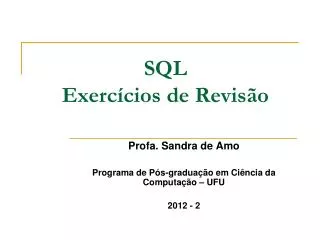 SQL Exercícios de Revisão
