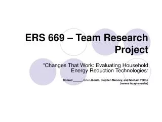 ERS 669 – Team Research Project