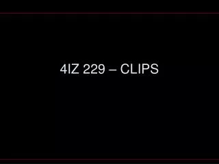 4IZ 229 – CLIPS