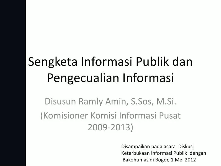 sengketa informasi publik dan pengecualian informasi