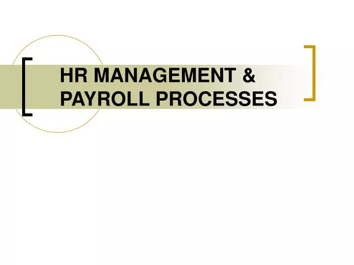 hr management payroll processes