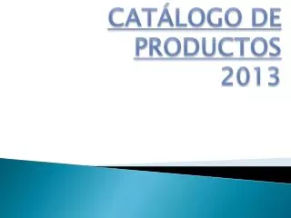 CATÁLOGO DE PRODUCTOS 2013