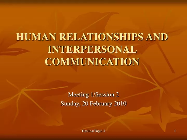 human relationships and interpersonal communication