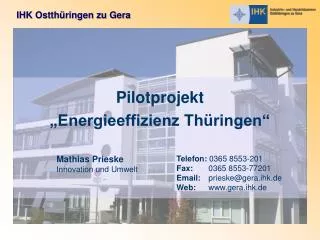 Pilotprojekt „Energieeffizienz Thüringen“