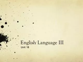 English Language III