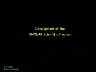 Development of the SNOLAB Scientific Program