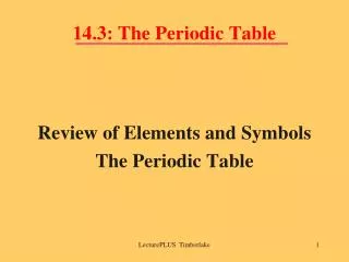 14.3: The Periodic Table