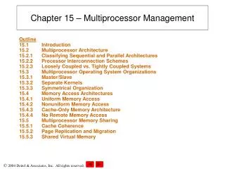 Chapter 15 – Multiprocessor Management