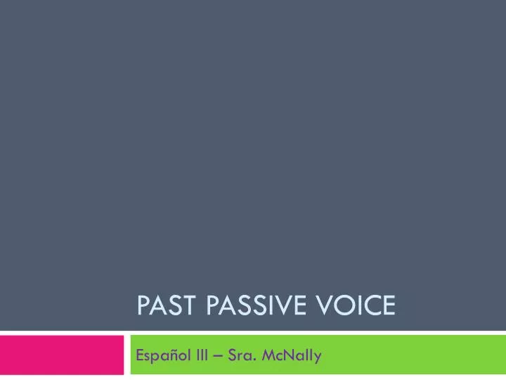 past passive voice