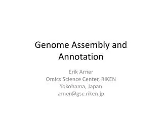 Genome Assembly and Annotation