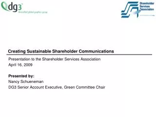 Creating Sustainable Shareholder Communications