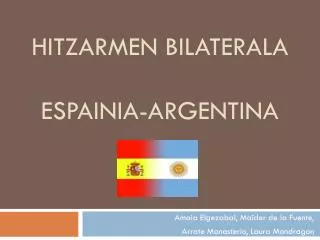 HITZARMEN BILATERALA ESPAINIA- aRGENTINA