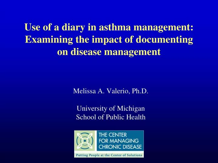 use of a diary in asthma management examining the impact of documenting on disease management