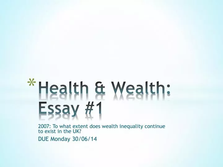 health wealth essay 1