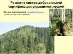 Развитие систем добровольной сертификации управления лесами - slide 1