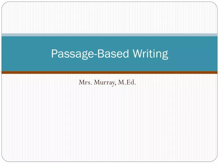 passage based writing