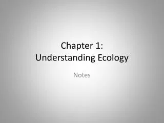 Chapter 1: Understanding Ecology