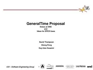 GeneralTime Proposal Status at SNS and Ideas for EPICS base