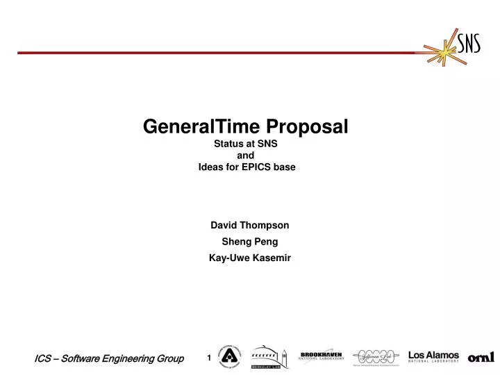 generaltime proposal status at sns and ideas for epics base